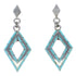 Genuine Sterling Silver And Turquoise Inlay Post Dangle Earrings AX51641